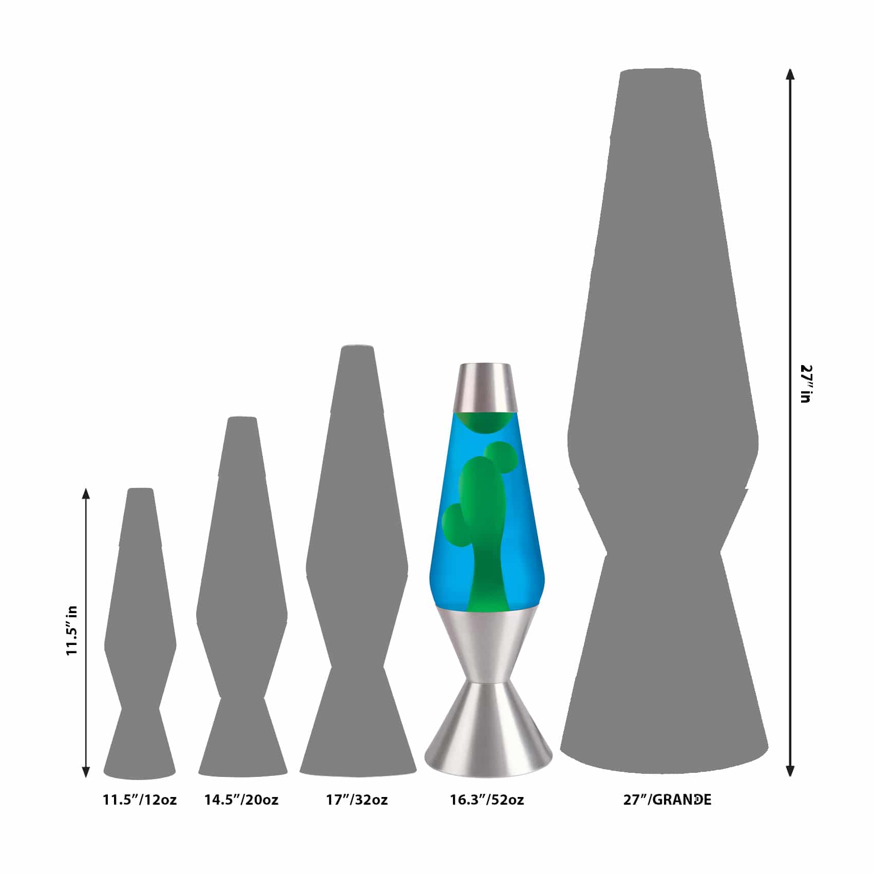 16.3" Lava Lamp – Yellow/Blue/Silver - Image 3